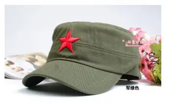 10vnt/daug Mados Armijos Kepurės Vasaros Siuvinėjimo Red Star Beisbolo Kepurė Hat Vyrams, Moterims, Reguliuojamas atsitiktinis bžūp