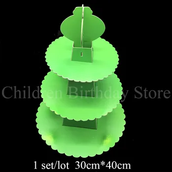 1set žalia tortas stovėti paprastas spalvų tema gimtadienio dekoracijas žalia tema cupcake turėtojas baby shower šalies prekių