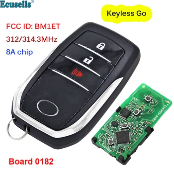 2+1/3 Mygtukai Smart Keyless Go Nuotolinio Klavišą 312MHZ 314.3 MHz 8A Chip Toyota Hilux FCC ID:BM1ET 0182 Valdybos TOY12