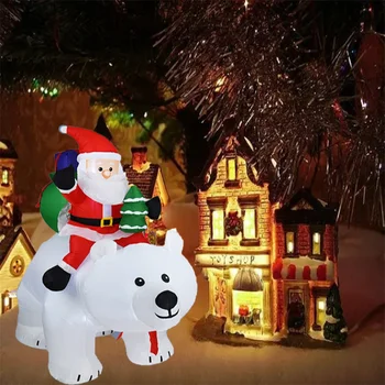2.1 m Pripučiami Santa Jojimo Polar Bear LED Šviesos Oro Modelio Rankiniai Dovana Kalėdų Jojimo Purtant Galvą Padengia Oro Modelio