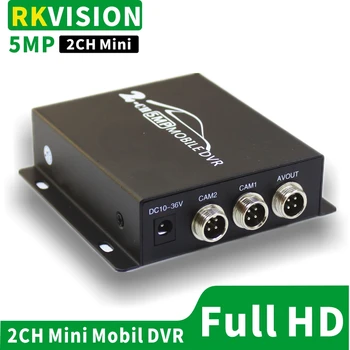 2CH mini automobilių DVR dual SD card saugojimo taksi nuosavu automobiliu miesto stebėjimo vaizdo 2 kanalo HAINAUT 5.0 MP / 1080P HD įrašo