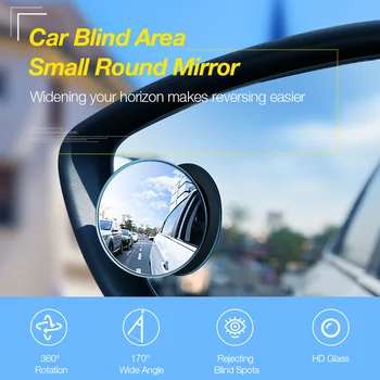 2vnt Automobilių Veidrodėliai HD Išgaubtas Veidrodis Blind Spot Auto galinio vaizdo Veidrodis 360 Laipsnių Plataus Kampo Transporto priemonių Stovėjimo Taškus Veidrodėliai