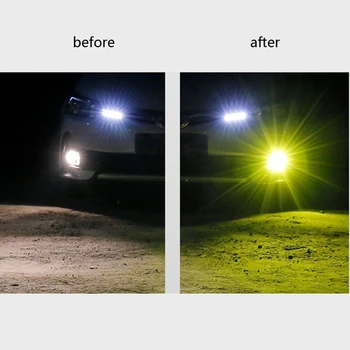 2VNT LED Rūko Žibintai Lemputės Dual Spalvos Lemputes H1 H3 880 881 Auto Rūko Žibintas DRL Automobilio Šviesos važiavimui Dieną T3ED