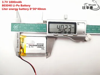 5vnt Litro energijos baterija Gera Qulity 3.7 V,1000mAH,803040 Polimeras ličio jonų / Li-ion baterija ŽAISLŲ,CENTRINIS BANKAS,GPS,mp3,mp4