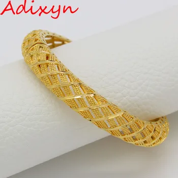 Adixyn 6cm/2,4 colių(Openable) Naujas Dubajus Bangle Moterų Aukso Spalvos Papuošalai Etiopijos Afrikos Apyrankę Arabų Dovanos N1806