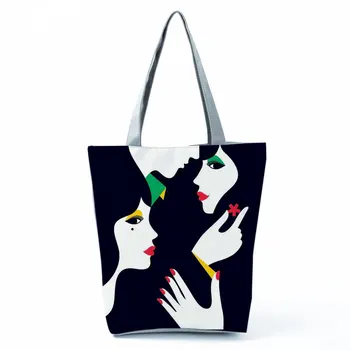 Animacinių filmų Moterų Mados Modelis Atspausdintas Rankinės Moterims Ekologinio Draugiškas Praktinių Paplūdimio Krepšys Didelės Talpos Nešiojamas Pirkinių Krepšiai