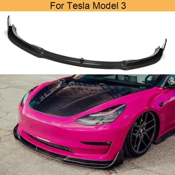 Automobilio Bamperio Lip Splittters Už Tesla Model 3 2018-2022 Anglies Pluošto Priekinės Lūpos, Smakro Spoileris Prijuostė Skaldymo Raštas