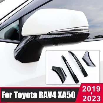 Automobilio Galinio vaizdo Veidrodėlis Lipdukas Toyota RAV4 XA50 2019 2020 2021 2022 2023 ABS galinio vaizdo Veidrodis Bazės Padengti Apdailos Juostelės Priedai