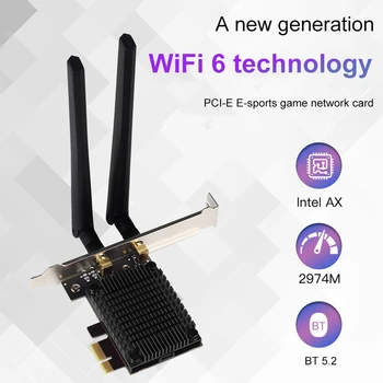Belaidžio WiFi Adapteris Wi-Fi 6 PCIE Tinklo Kortelės Adapterį Valdyba 