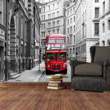 Custom foto tapetai London City Miesto Tapetai, 3D Dizaineris Sienos Freskos Raudona Autobusų Miegamojo, svetainės kambarys, Vaikų Kambarys dekoro Namų Meno