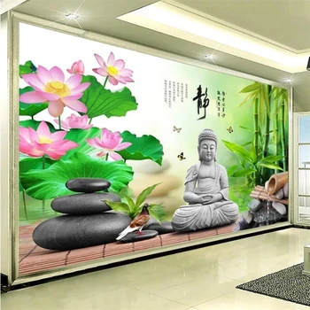 Custom freskos 3d Jingya šviežių akmens Buda žvirgždas, grožio, laisvalaikio ir pramogų svetainė fone sienų apdailai Обои
