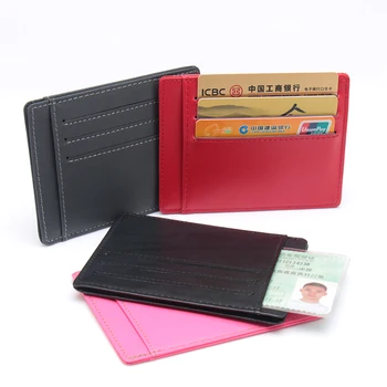 daug kišenių plonas popierius plonas kredito kortelės turėtojas Verslo natūralios odos gabalas nešiojamų multi kortelės laikiklį (Custom galima