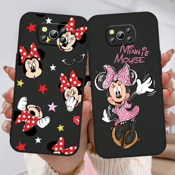 Disney Mickey Ir Minnie Telefoną Atveju Xiaomi Poco X3 NFC F3 GT M4 M3 M2 X2 F2 Pro C3 F1-F4 M5 X4 GT Black Padengti Funda Minkštas