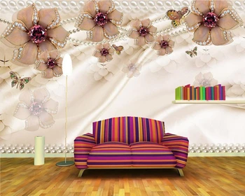 Europos stiliaus prabangūs deimantų papuošalai 3d tapetai papel de parede,gyvenamasis kambarys su sofa-lova, TV wall miegamojo sienos dokumentų namų dekoro freskos