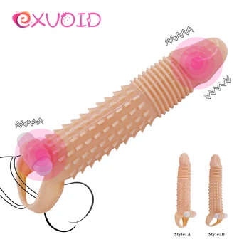 EXVOID Silikono Klitorį Stimuliuoja Varpos Vibratorius Žiedas Penis Extender Didintuvas Gaidys Vibruojantis Žiedas Sekso Žaislai, Porų, Sekso Parduotuvė