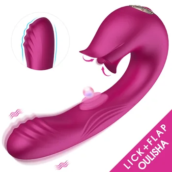 Galingas Teleskopinis Vibratorius Moterims Liežuvio Lyžis Sekso Žaislai, Minkšti Silikoniniai Klitorio Masažas Stick Moterų Masturbators