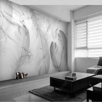 Individualų papel de parede 3d, švieži plunksnų freskos gyvenimo kambario, miegamasis fone dekoratyvinis vandeniui tapetai
