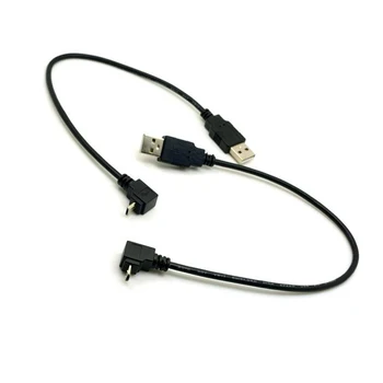 Jimier 2vnt USB 2.0 Male Micro USB Up & Down 90 Laipsnių Kampu Kabelis Mobilųjį Telefoną, Planšetinį kompiuterį 30cm