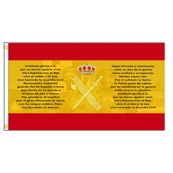 JOLLY ROGER 90X150CM ispanijos Imperija Cruz De San Andres Ir Himnas Civilinės Gvardijos Herbo Skydas