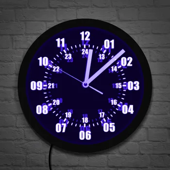 Karinės Laikas 24 Valandų Ekranas LED Neonas Pasirašyti Sieninis Laikrodis Su LED Apšvietimu Karinių Pasaulio Laiko Juostos Šiuolaikinės Mėgėjų Dekoro Šviesos