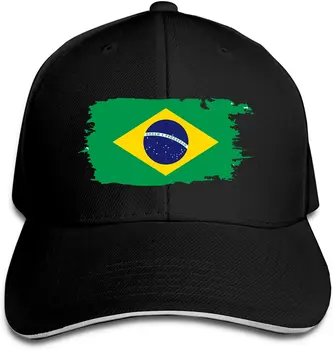 Linzsfe Unisex Brazilijos Vėliava Beisbolo Kepuraitę Reguliuojamas Skrybėlę Sandwich Bžūp Hip-Hop Skrybėlės