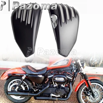 Matinės Juodos spalvos radiatoriaus Grotelės Ventiliacijos Motociklo Pusėje Baterija Lauktuvės Padengti Harley Sportster XL 1200 883 XL1200 XL883 Geležies Mažai 2004-2013