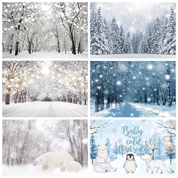Mocsicka Žiemos Miško Fotografijos Fone Naujagimių Portretas Baltas Sniegas, Kalėdų Eglutės Gyvūnų Gimtadienio Apdaila