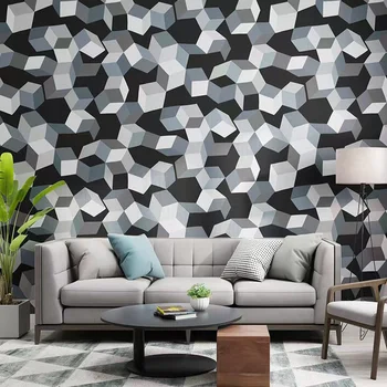 Modernus 3D Erdvinis Geometrinis Tapetai Kubo Mozaikos Modelis Gyvenamasis Kambarys, Valgomasis Kambarys, Sofa-lova, Tv Foną Mados