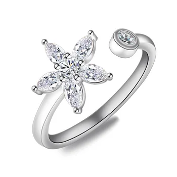 Naujas korėjos mados atidarymo žiedas moters asmenybės Mood for Love cirkonis žiedas kūrybos slyvų žiedų