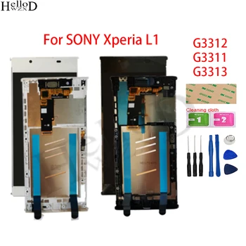 Originalus Sony L1 Visą Ekraną SONY Xperia L1 G3312 G3311 G3313 LCD Ekranas Su Rėmu Jutiklinis Ekranas skaitmeninis keitiklis Asamblėja