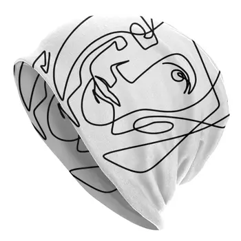Picasso Abstrakčiai Veido Dangčio Skrybėlę Rudens Žiemos Lauko Skullies Beanies Skrybėlė Vyrų, Moterų Megzti Skrybėlę Šiltas Dvejopo naudojimo Unisex Bžūp