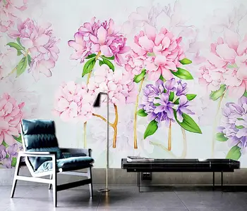 Pritaikoma tapetai karšto freskos rožinė hydrangea fono sienos pasirinktinis dydis tapetai, tapetai, freskos 3d tapetai sienos