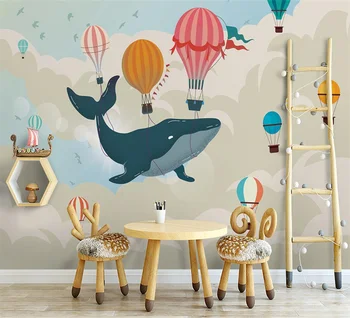 Pritaikyti bet kokio dydžio cartoon tapetai Šiaurės kūrybos akvarelė Viduržemio jūros vandenyno vaikų kambarys fono sienos 3d tapetai