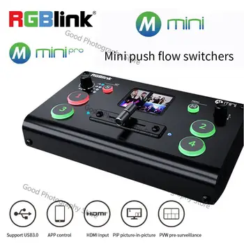 RGBlink Mini Pro Video Switcher parama T-Bar OBS Studija Mini Switcher APP Kontrolės USB 3.0 Live Transliacijos Transliacijos Koncertas