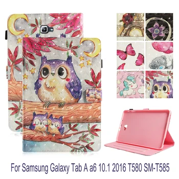 Stendas Piniginės Kortelės Lizdas Case For Samsung Galaxy Tab a6 10.1 2016 T580 SM-T585 T580N Padengti Funda Tablet Mados Modelis Shell