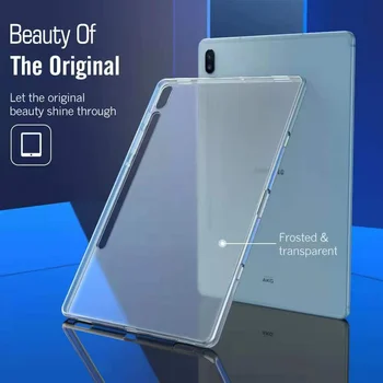 Tablet Case For Samsung Galaxy Tab S7 + Plius FE 11 12.4 T870 T875 T970 T730 T735 Minkšto Silikono Apvalkalas Lankstaus Matinio stiklo Atgal Padengti