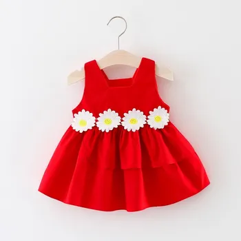 Vasaros Vaikų Diržas Mergaitę puošyba Suknelė Baby Girl Dress Kūdikių Berankovė Liemenė-Sijonas 6 Mėnesių - 3 Metų