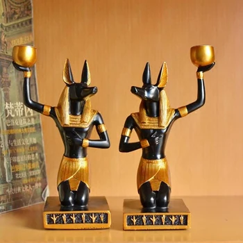 Šuo Anubis-Dievo Kūrybos Kambario Dekoro Derliaus Dervos Egiptas Figūrėlės Darbalaukio Papuošalai Kambarį Namo Apdaila Statulos